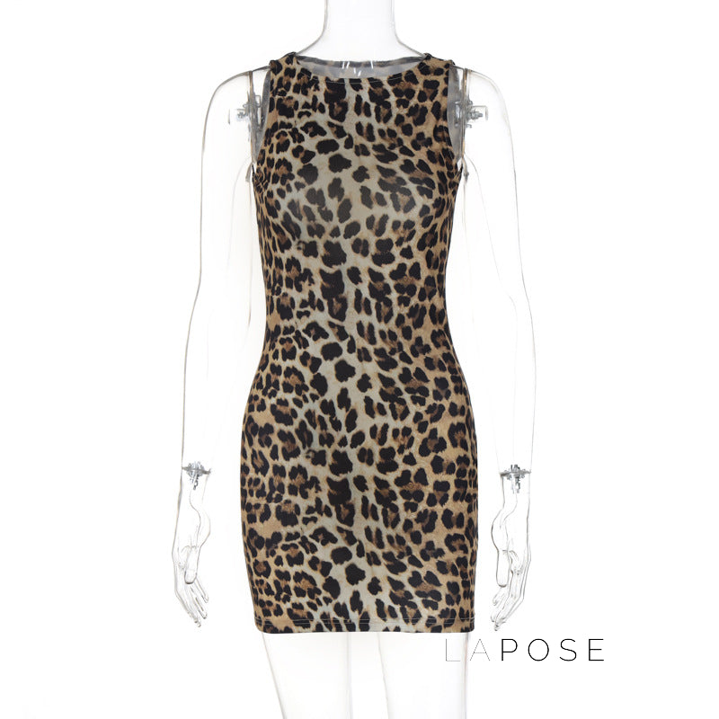 Raven Leopard Bodycon Mini Dress [O9D8K200]