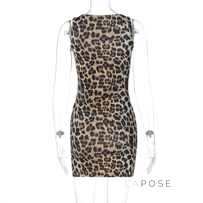 Raven Leopard Bodycon Mini Dress [OSR24XX8]