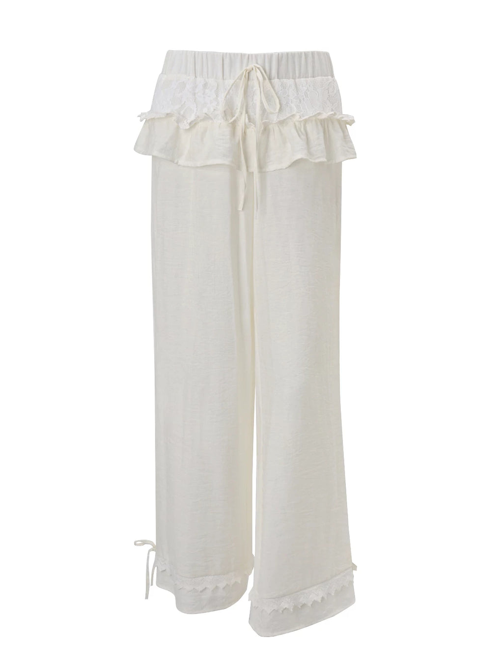LaPose - Rayah Ruffle Waist Wide Leg Pants
