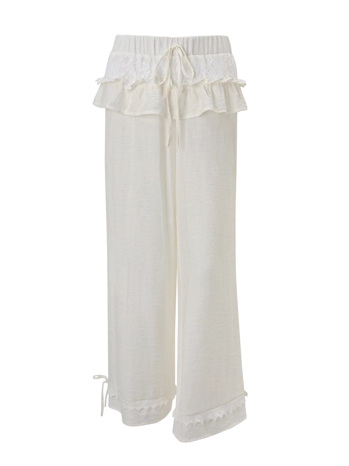 LaPose - Rayah Ruffle Waist Wide Leg Pants