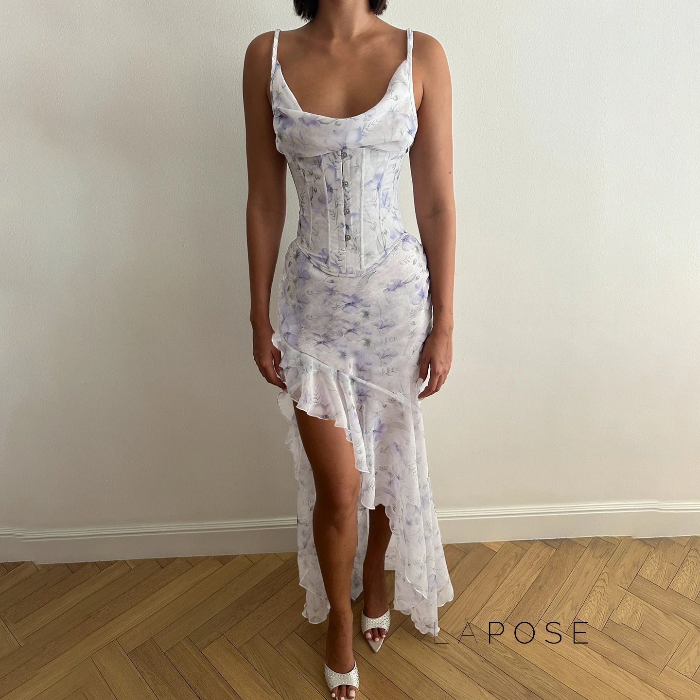 Raylee Floral Ruffle Maxi Dress [G2QLFGUL]