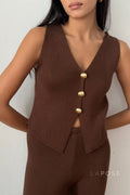 Raylee Knit V-Neck Pant Set [2FU0Z90E]