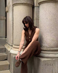 Raylee Knit V-Neck Pant Set [N8MV0E48]
