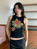 Razan Abstract Print Crop Top [B9OIA47D]