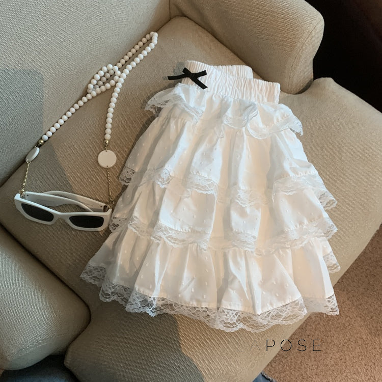 Reagen Tiered Bow Mini Skirt [BMY16ZK8]
