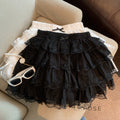 Reagen Tiered Bow Mini Skirt [HUQAYIQD]