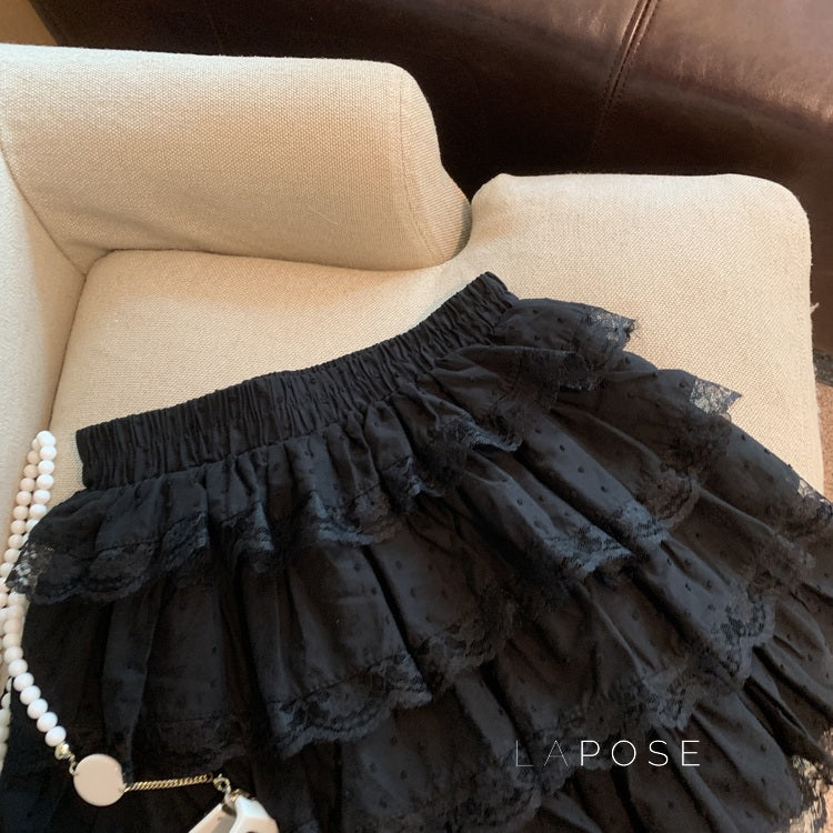 Reagen Tiered Bow Mini Skirt [GC48R2DU]