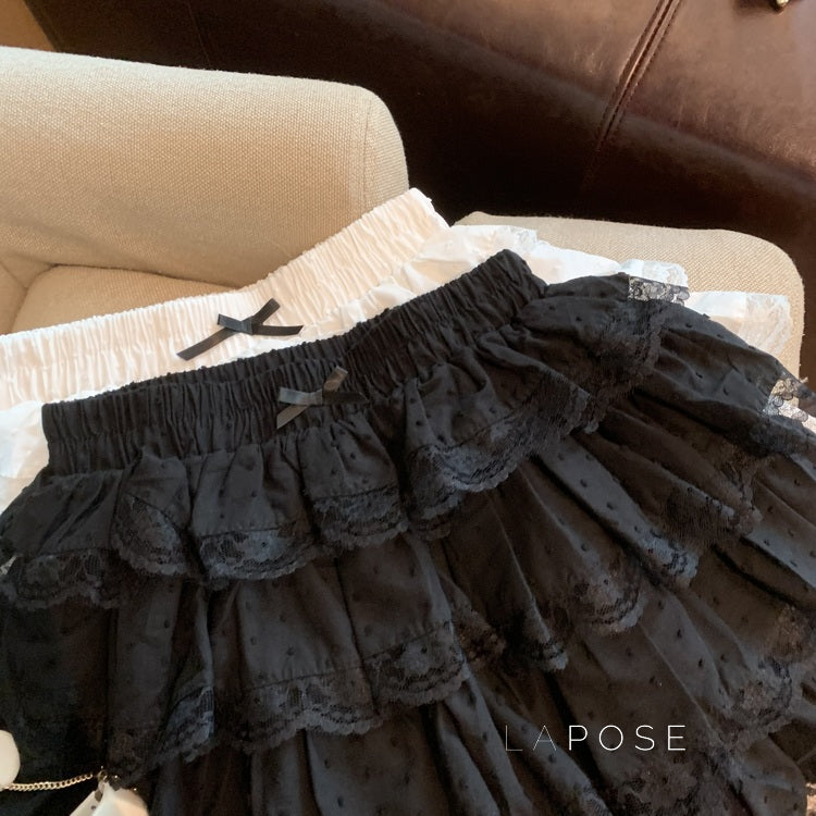 Reagen Tiered Bow Mini Skirt [17BWTHN3]