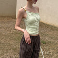 Reine Beaded One-Shoulder Crop Top