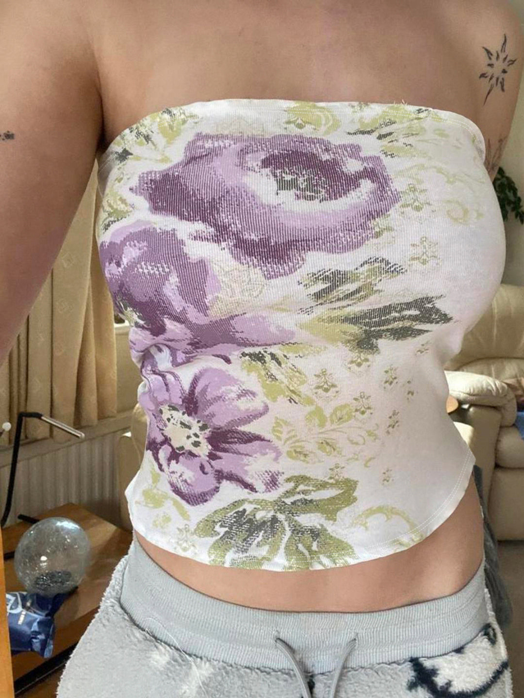 Reine Wisteria Knit Strapless Top