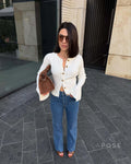 Rey Ribbed Polo Knit Top [WWQEKQ9P]