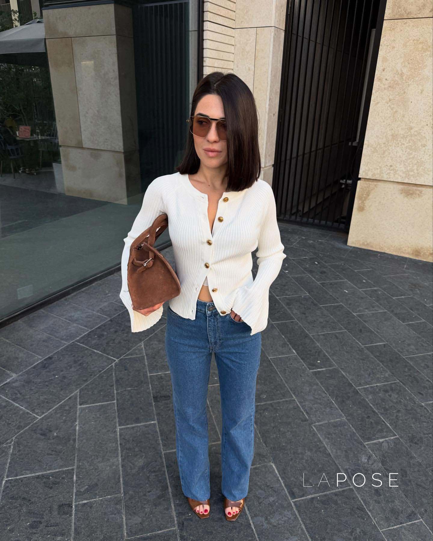 Rey Ribbed Polo Knit Top [WWQEKQ9P]