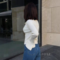 Rey Ribbed Polo Knit Top [QBWHTZEC]