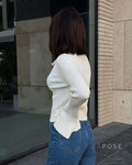 Rey Ribbed Polo Knit Top [YGIH10HW]