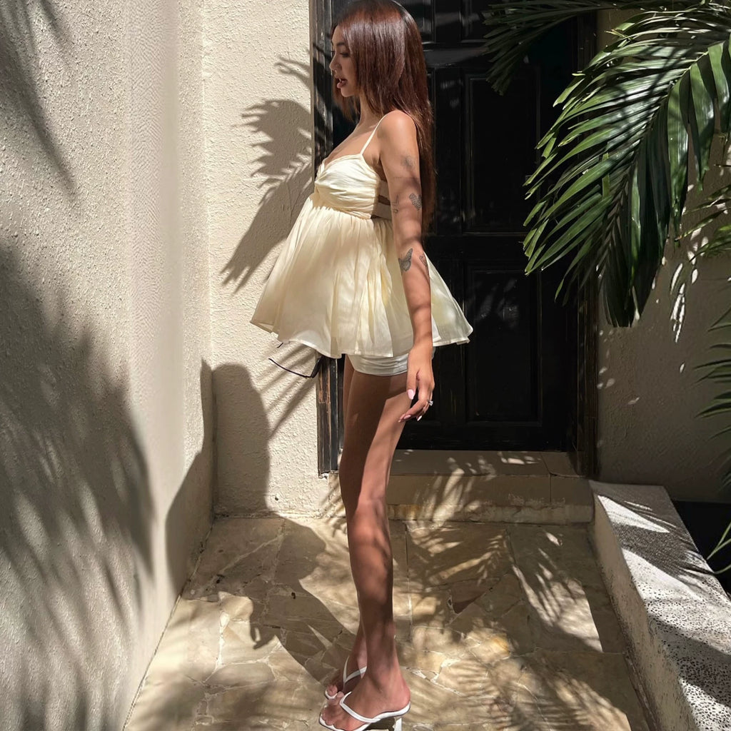 LaPose - Rhyan Ruched Cut-Out Mini Dress