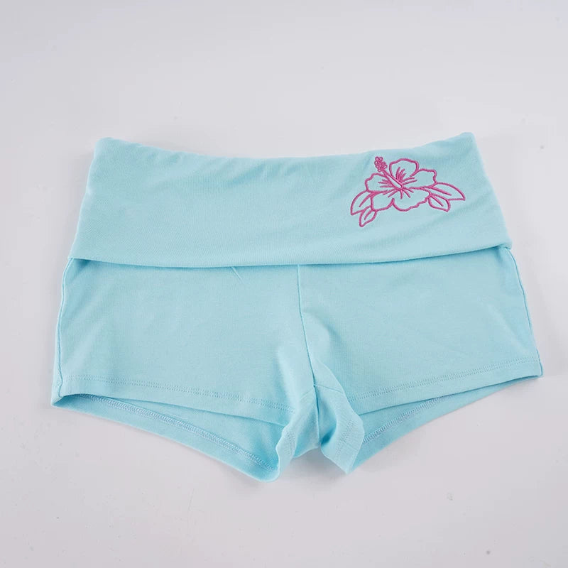LaPose - Rhylee Floral Fold Waist Hot Shorts