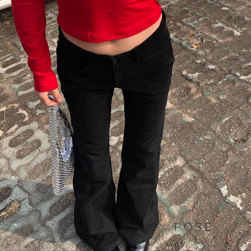 Rhythm Black Low-Waist Bootcut Jeans [2B7TNEDB]