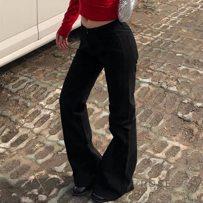 Rhythm Black Low-Waist Bootcut Jeans [HS9GPWOQ]