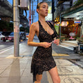 Rihanna Lace Halter Mini Dress [M22HDK2K]