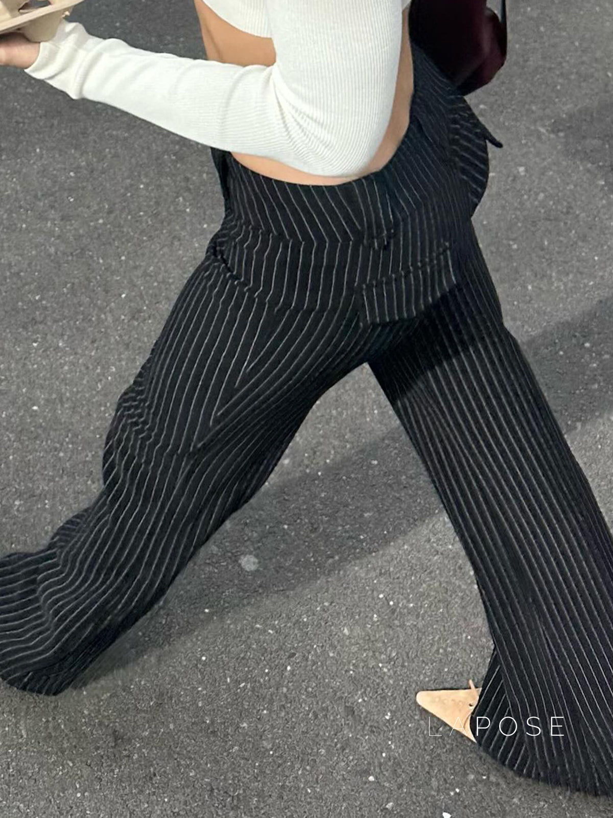 Rihanna Sleek Striped Flared Pants [5QSXP9Q7]