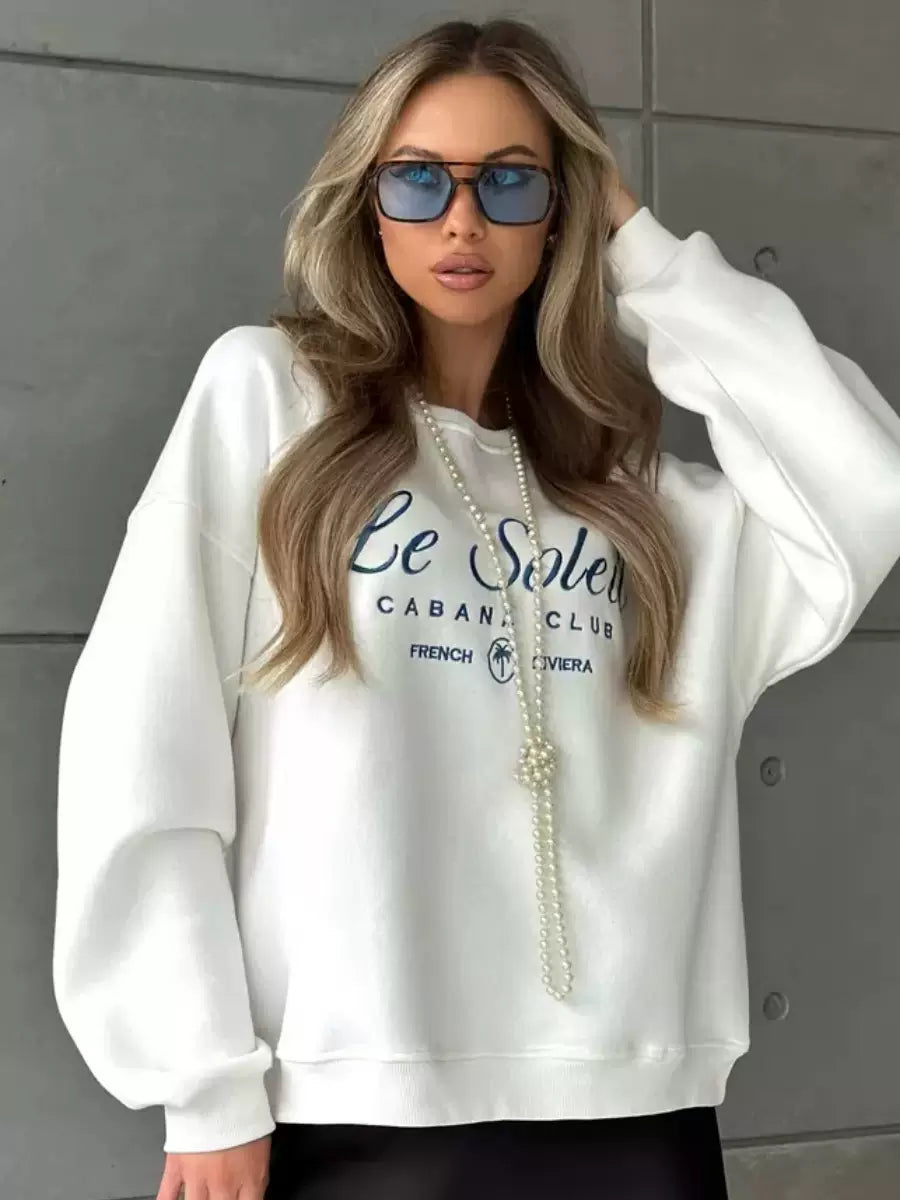 LaPose - Risa Cabana Club Graphic Sweatshirt - White (Thin) Color