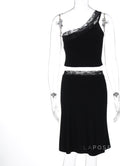 River One-Shoulder Lace Skirt Set [91F6WJ59]