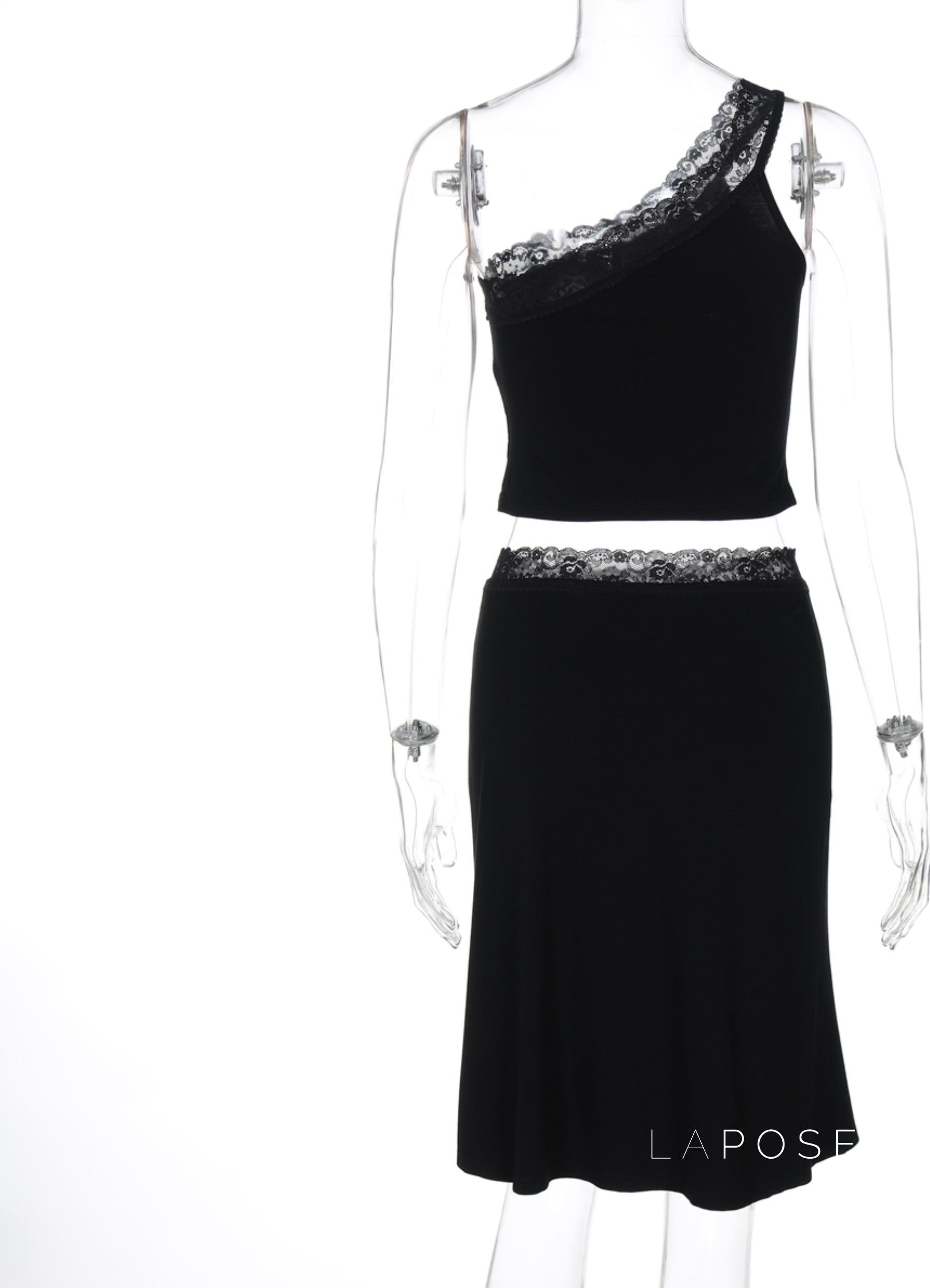 River One-Shoulder Lace Skirt Set [91F6WJ59]