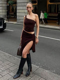 River One-Shoulder Lace Skirt Set [1W4IVW66]