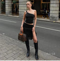 River One-Shoulder Lace Skirt Set [DRI23OCP]