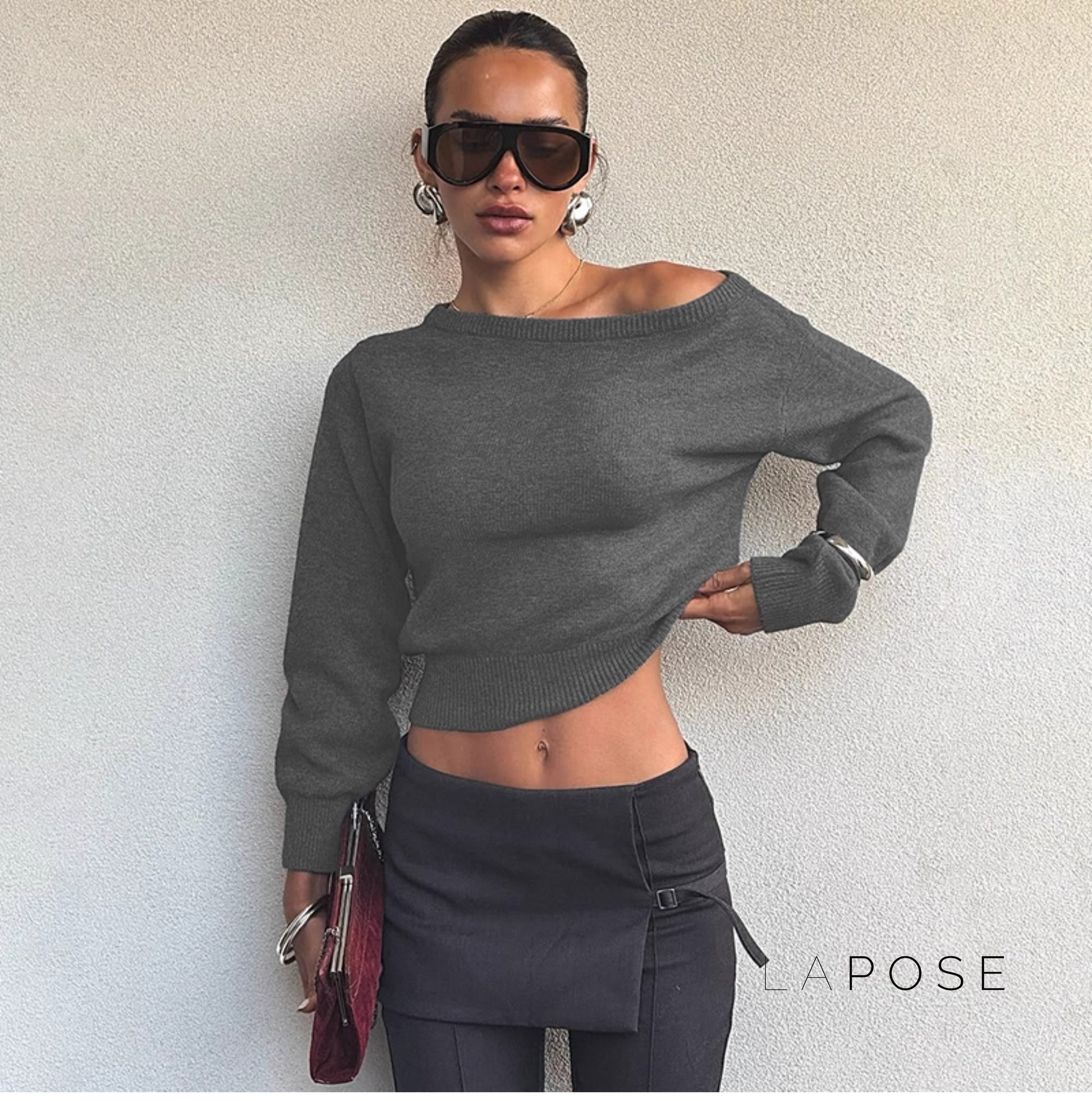 Riya Off Shoulder Knit Top [ZEJACEN4]