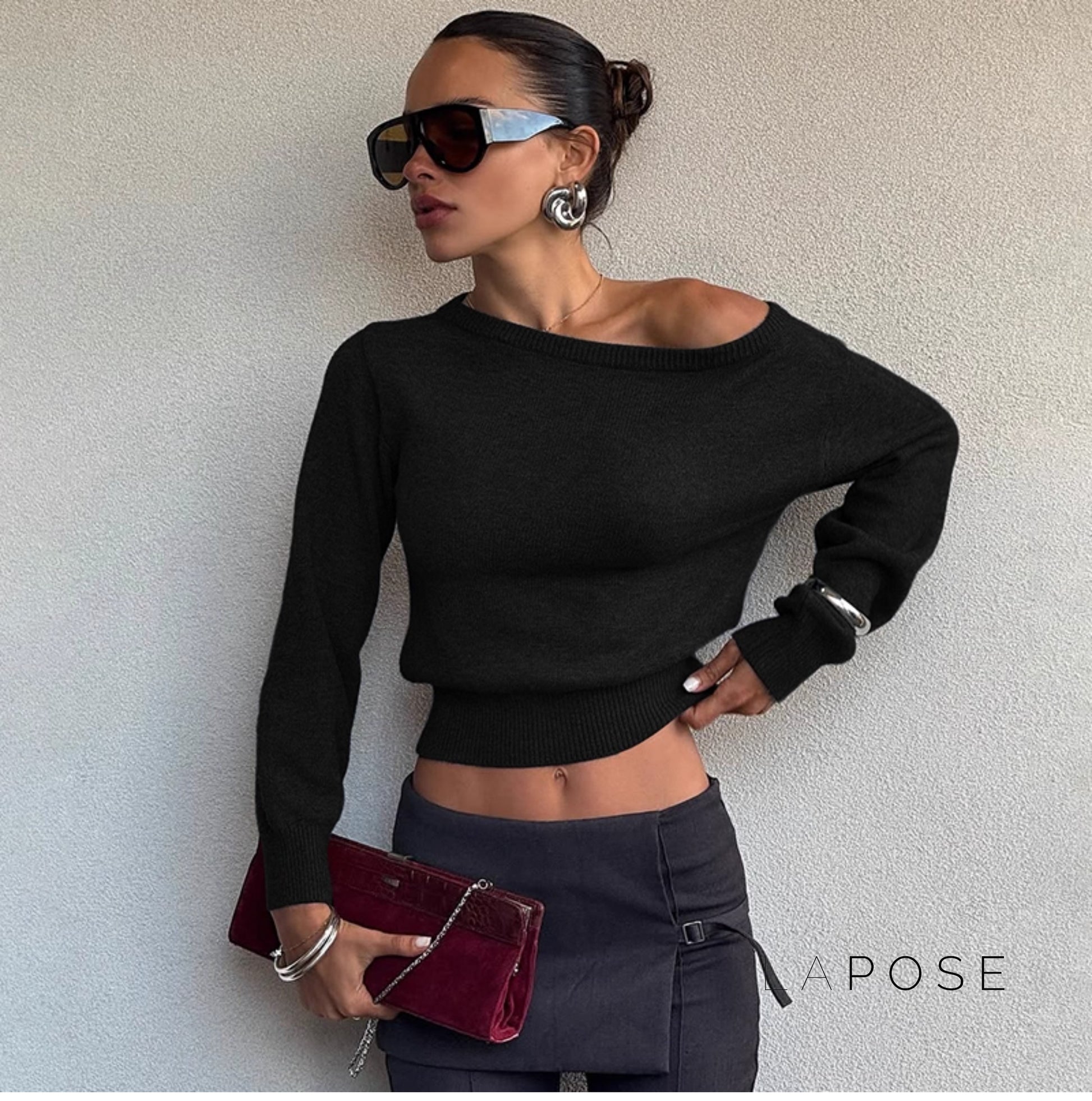 Riya Off Shoulder Knit Top [ZDAGHDSU]