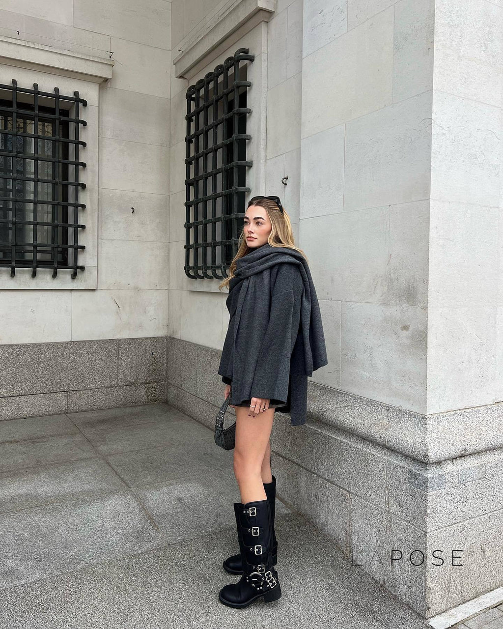 Riyah Asymmetric Scarf Knit Jacket [TWUP5635]