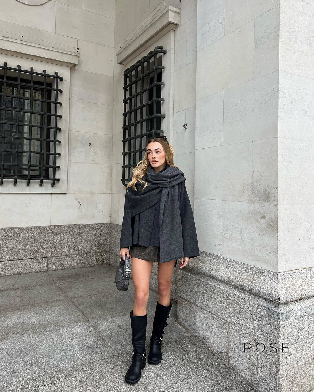 Riyah Asymmetric Scarf Knit Jacket [TE3RI2ZR]