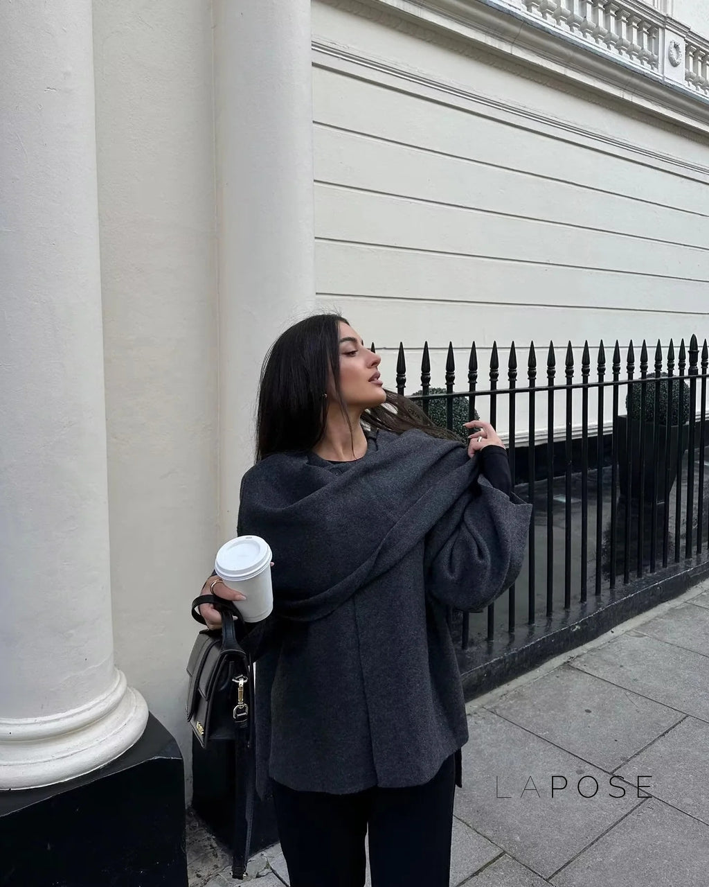 Riyah Asymmetric Scarf Knit Jacket [6LZTXC70]