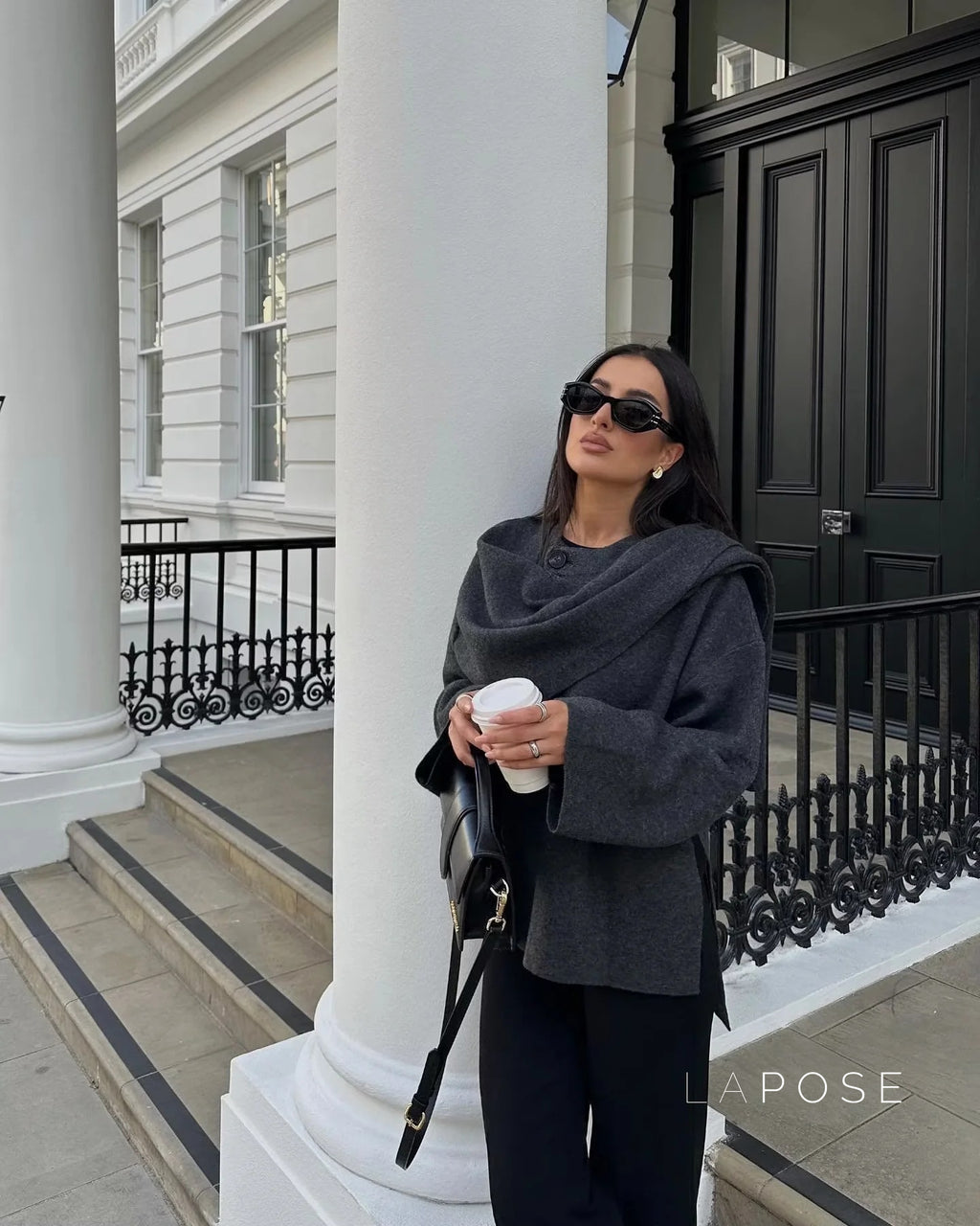 Riyah Asymmetric Scarf Knit Jacket [55PMH8A4]