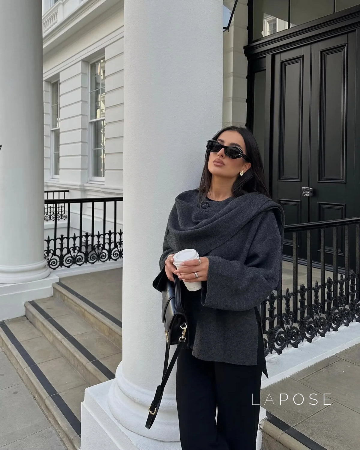 Riyah Asymmetric Scarf Knit Jacket [55PMH8A4]