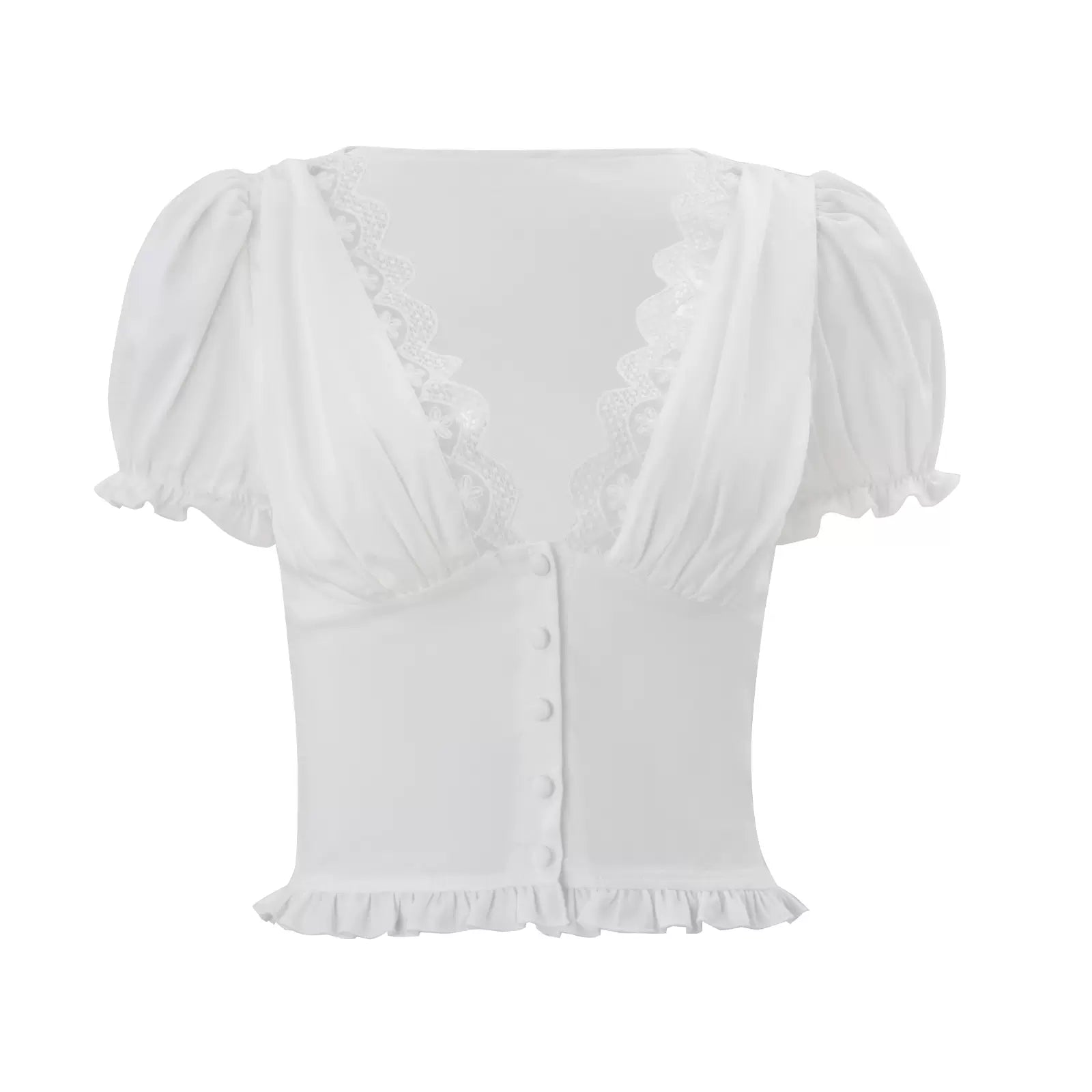 LaPose - Rogue Lace Trim Skirt Set - White Top Color