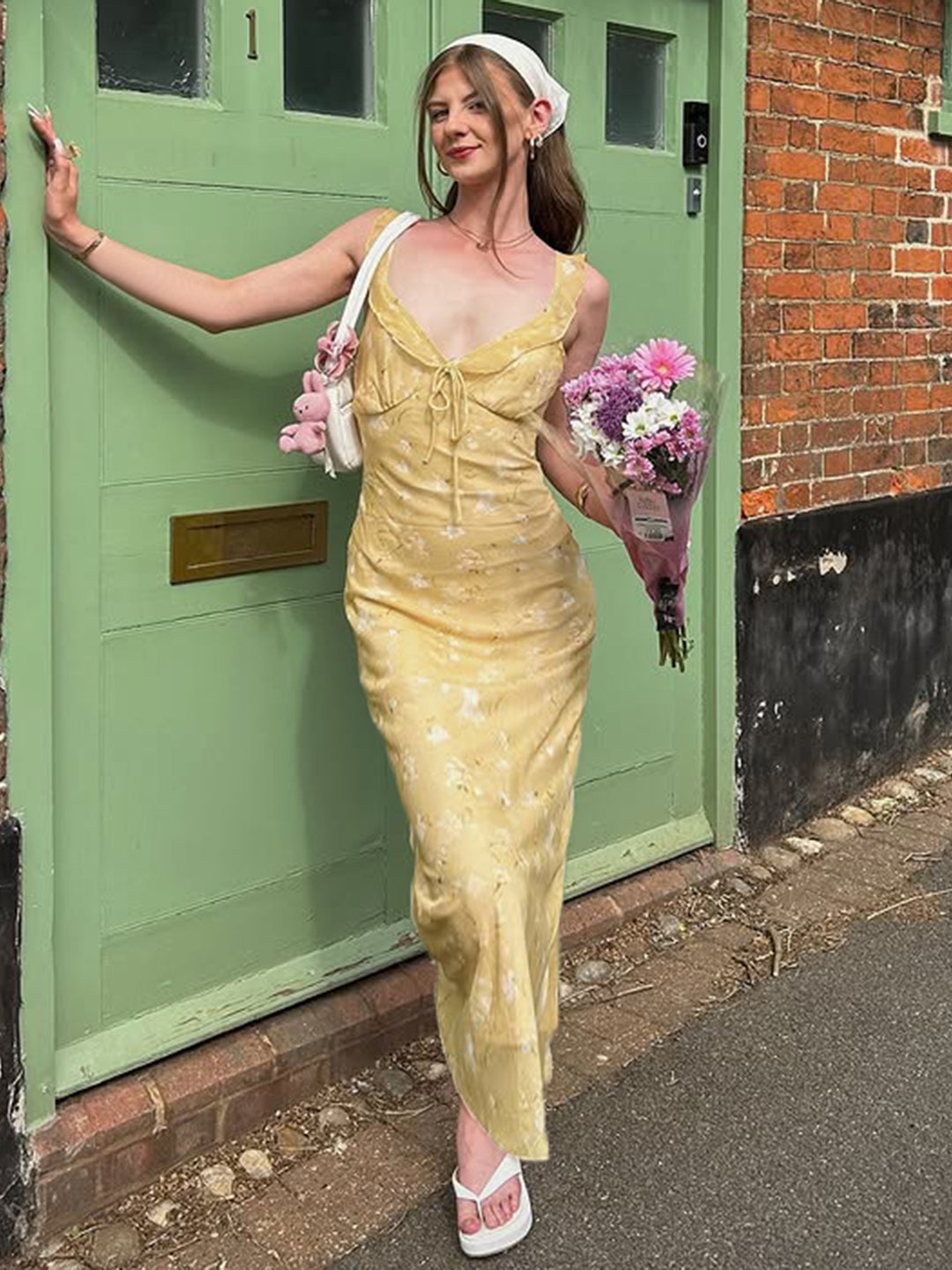 Rome Yellow Floral Maxi Dress