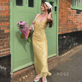 Rome Yellow Floral Maxi Dress
