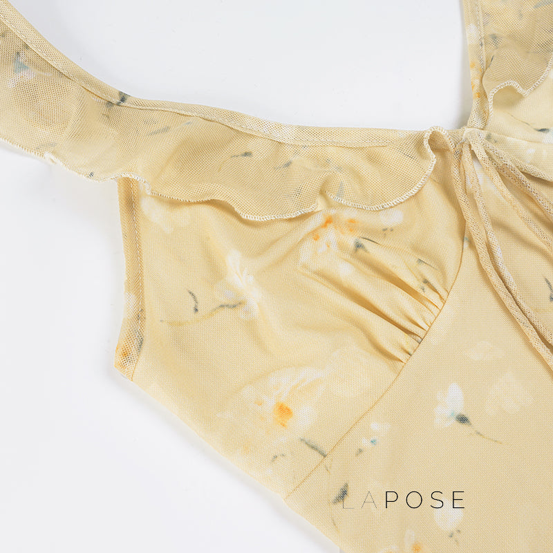 Rome Yellow Floral Maxi Dress