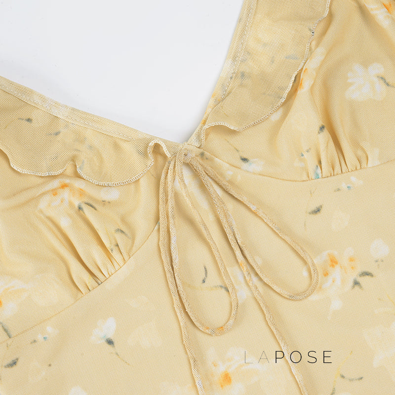Rome Yellow Floral Maxi Dress
