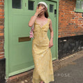 Rome Yellow Floral Maxi Dress
