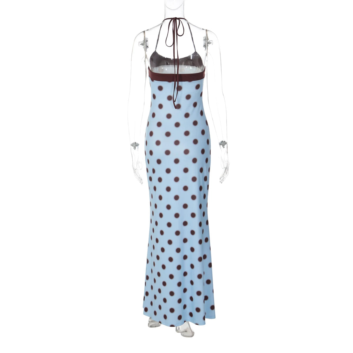 LaPose - Rosalie Polka Dot Halter Maxi Dress