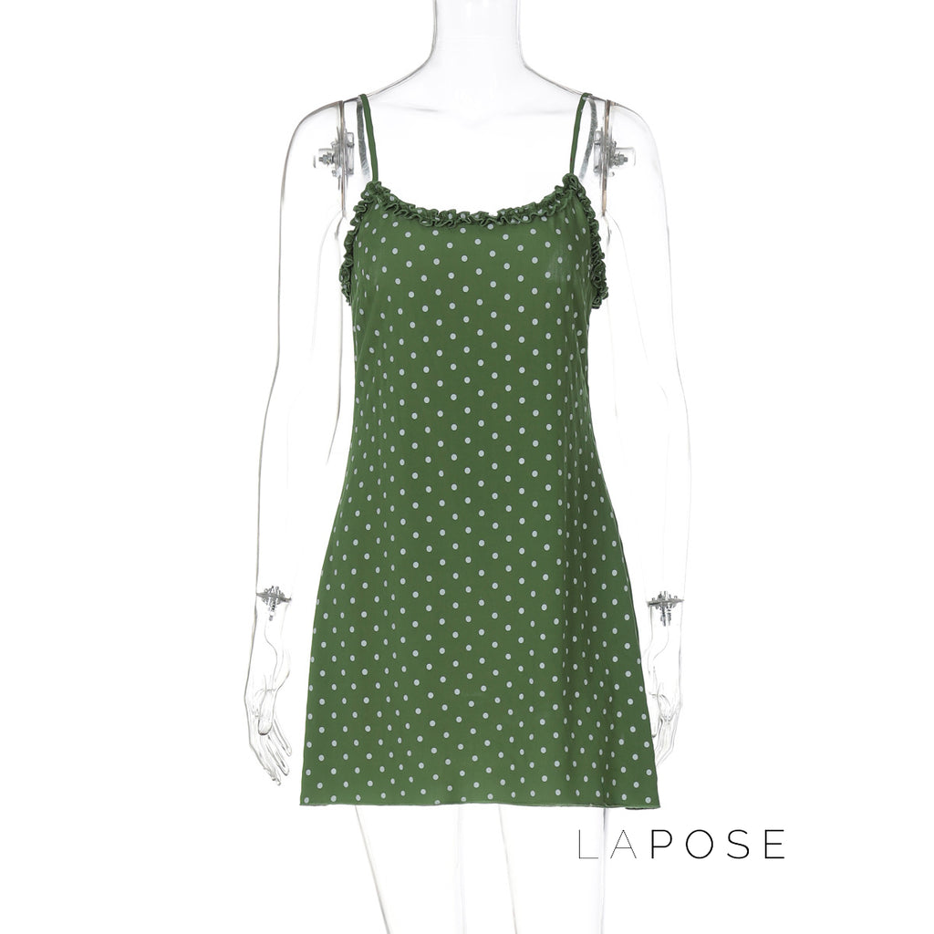 Rosella Polka Dot Mini Dress [EQIAGAYU]