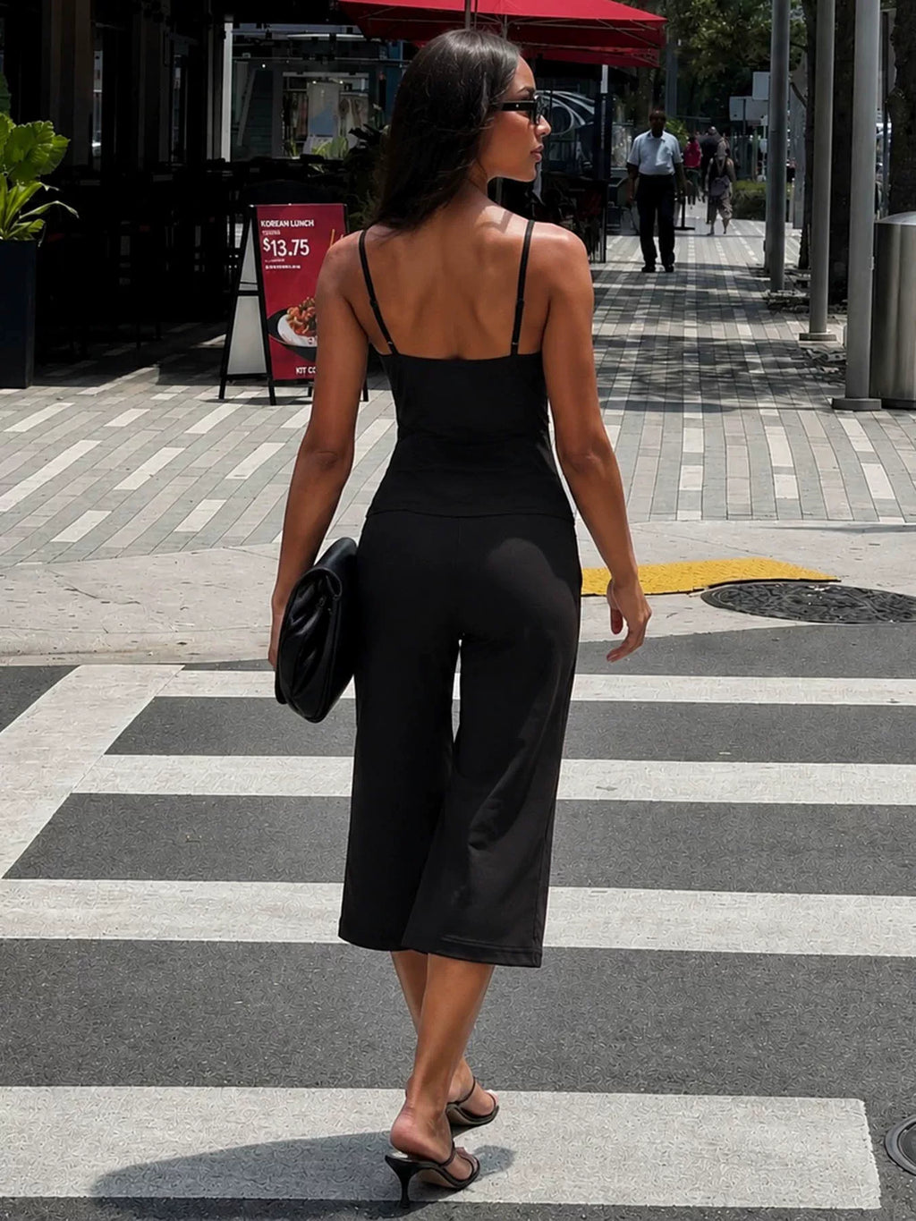 LaPose - Rosemary Strappy Cropped Bodycon Jumpsuit