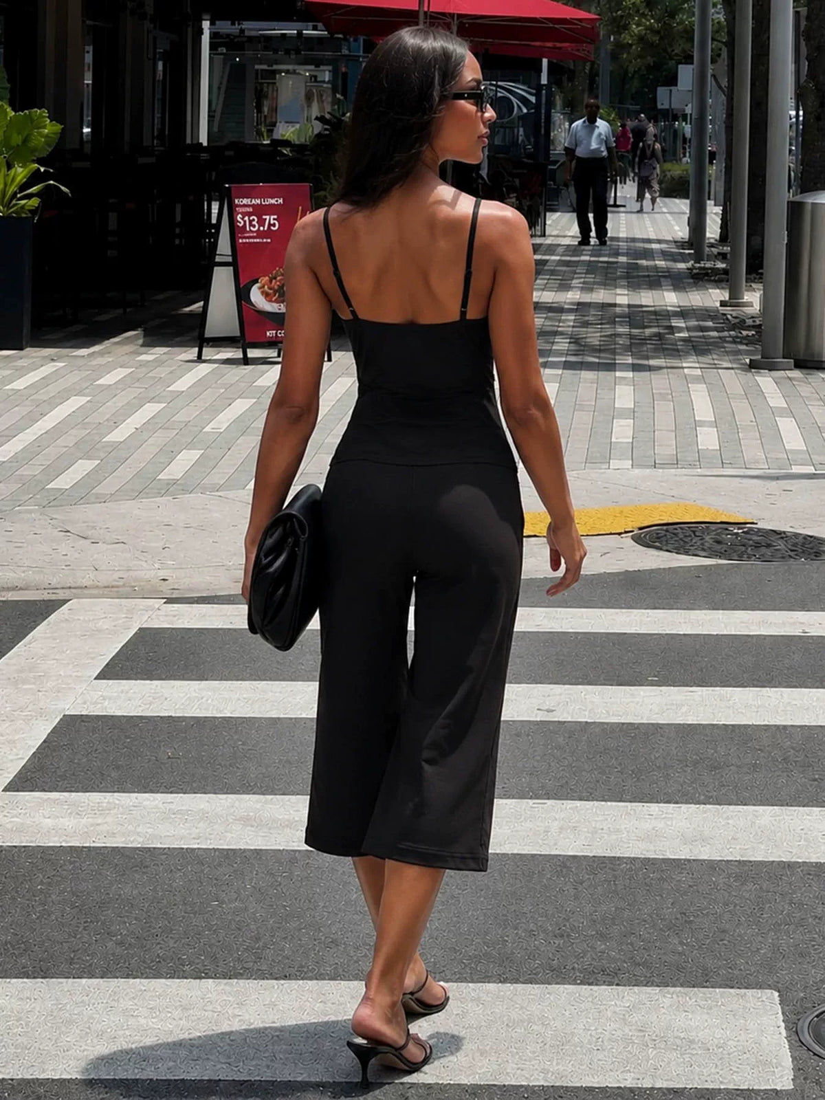 LaPose - Rosemary Strappy Cropped Bodycon Jumpsuit