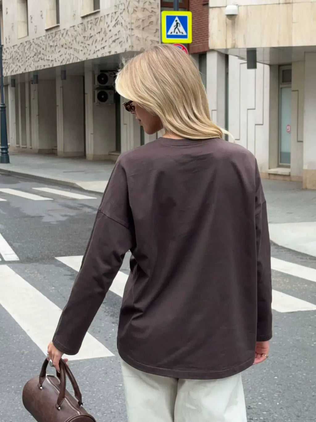 LaPose - Royal Oversized Graphic Long Sleeve T-Shirt