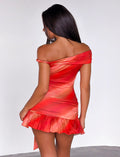LaPose Rozlynn Asymmetric Glitter Mini Dress