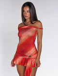LaPose Rozlynn Asymmetric Glitter Mini Dress