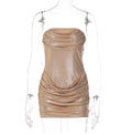Ruched Metallic Mini Dress [R9JA7YO9]